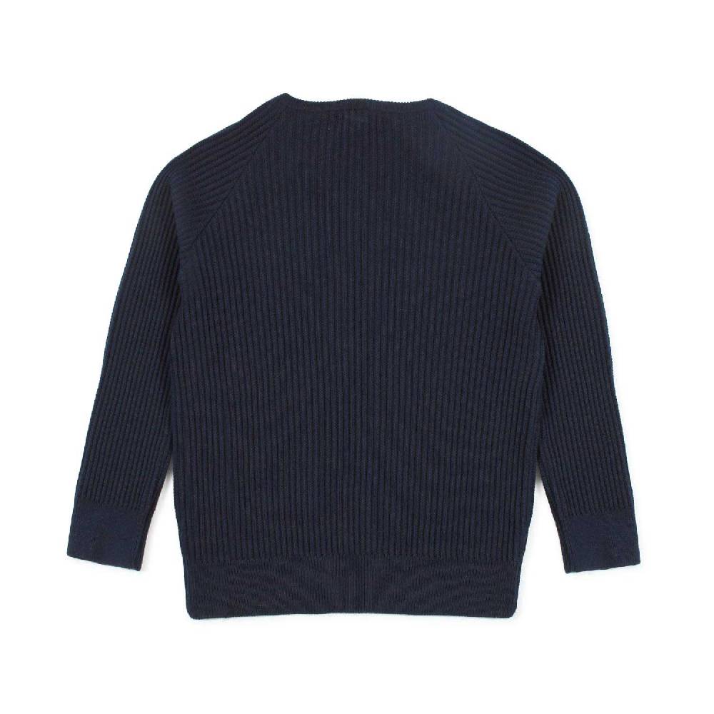 Nupkeet Pullover Blu Navy A Coste Asti