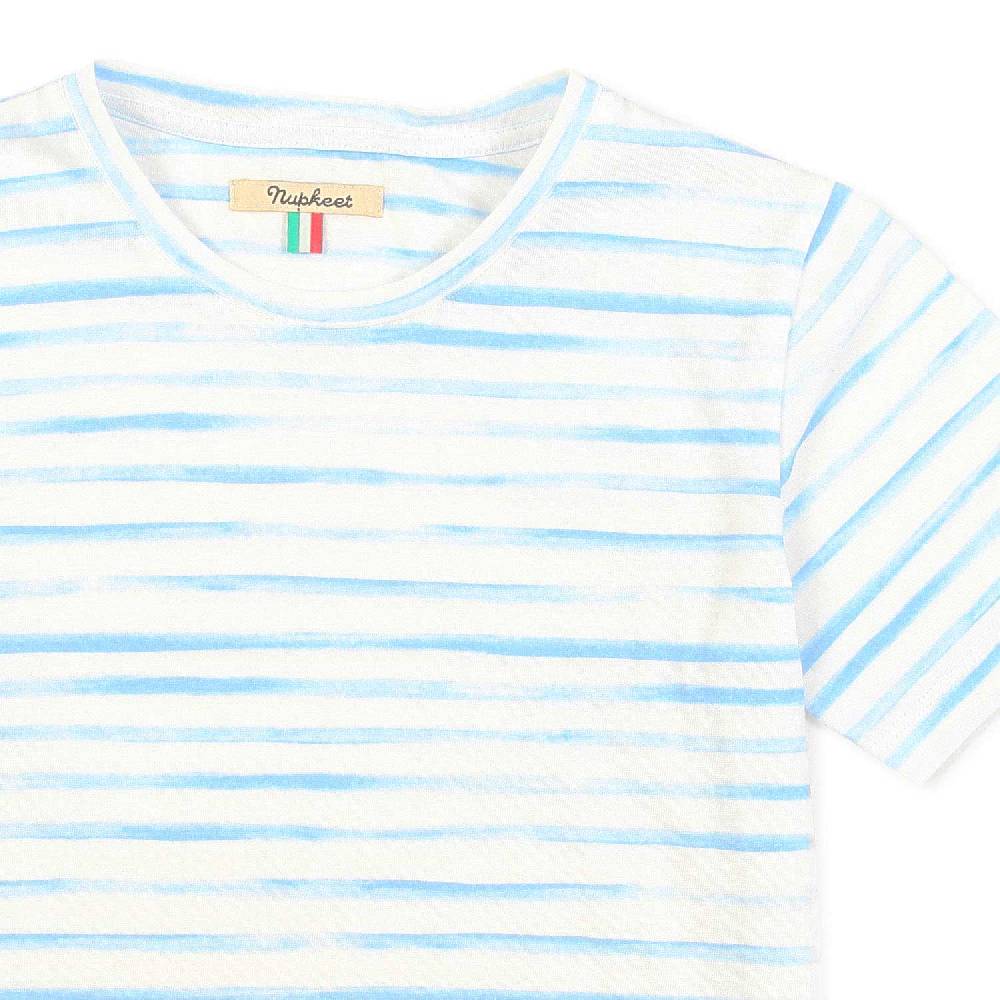 Nupkeet T-Shirt Bianca E Azzurra A Righe Foggia