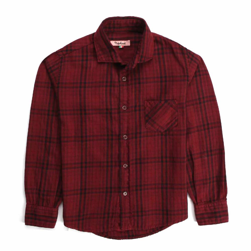 Nupkeet Talpa bordeaux – Camicia in flanella tartan