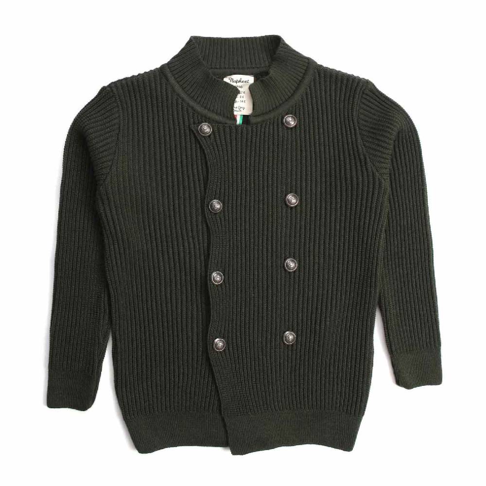 Nupkeet Passero verde militare – Giacca in tricot costa inglese