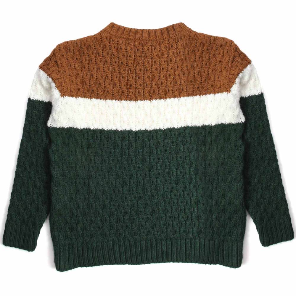 Nupkeet Piccione Verde – Pullover In Tricot Tricolore