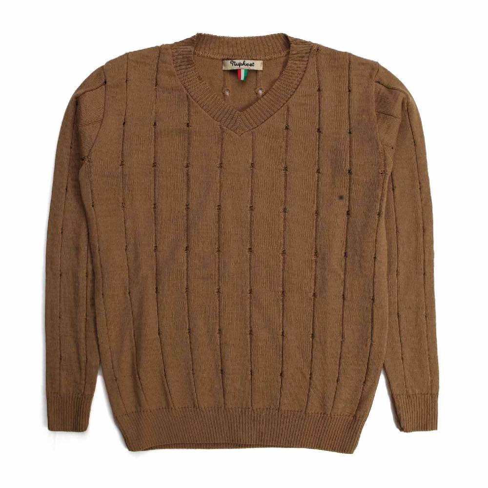 Nupkeet Quaglia cammello – Pullover in tricot misto lana