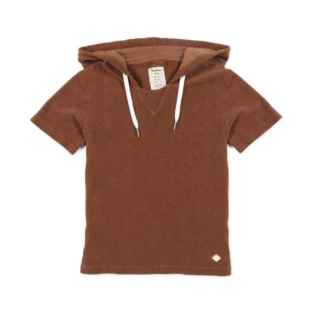Nupkeet T-shirt marrone cacao con cappuccio Firenze