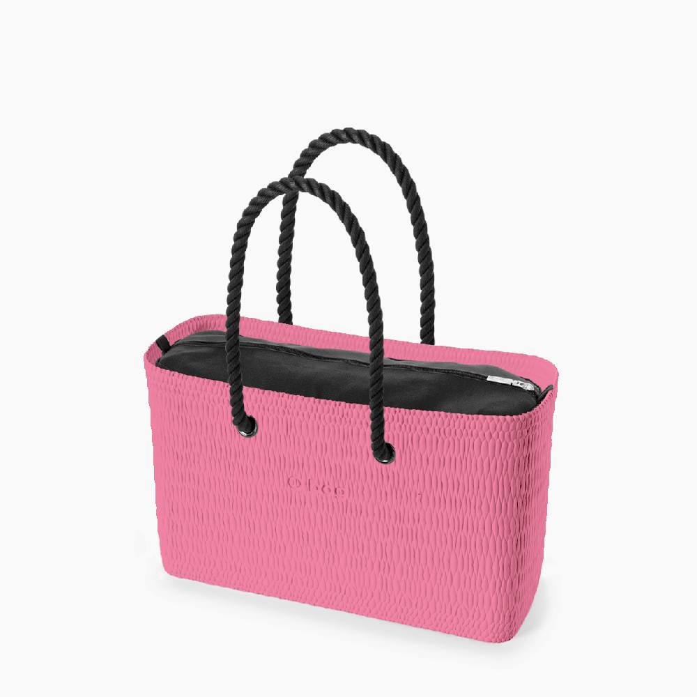 O bag beach pink e nero