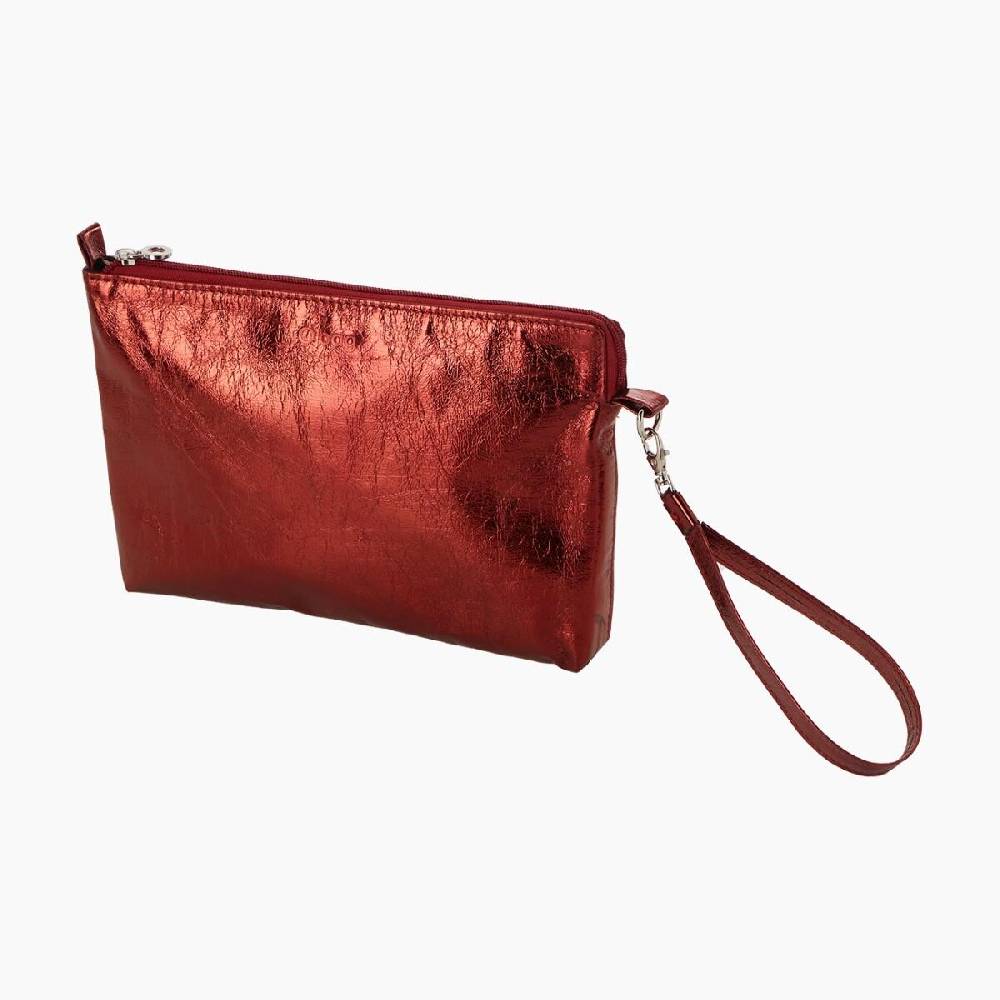 Pochette a busta laminato bordeaux
