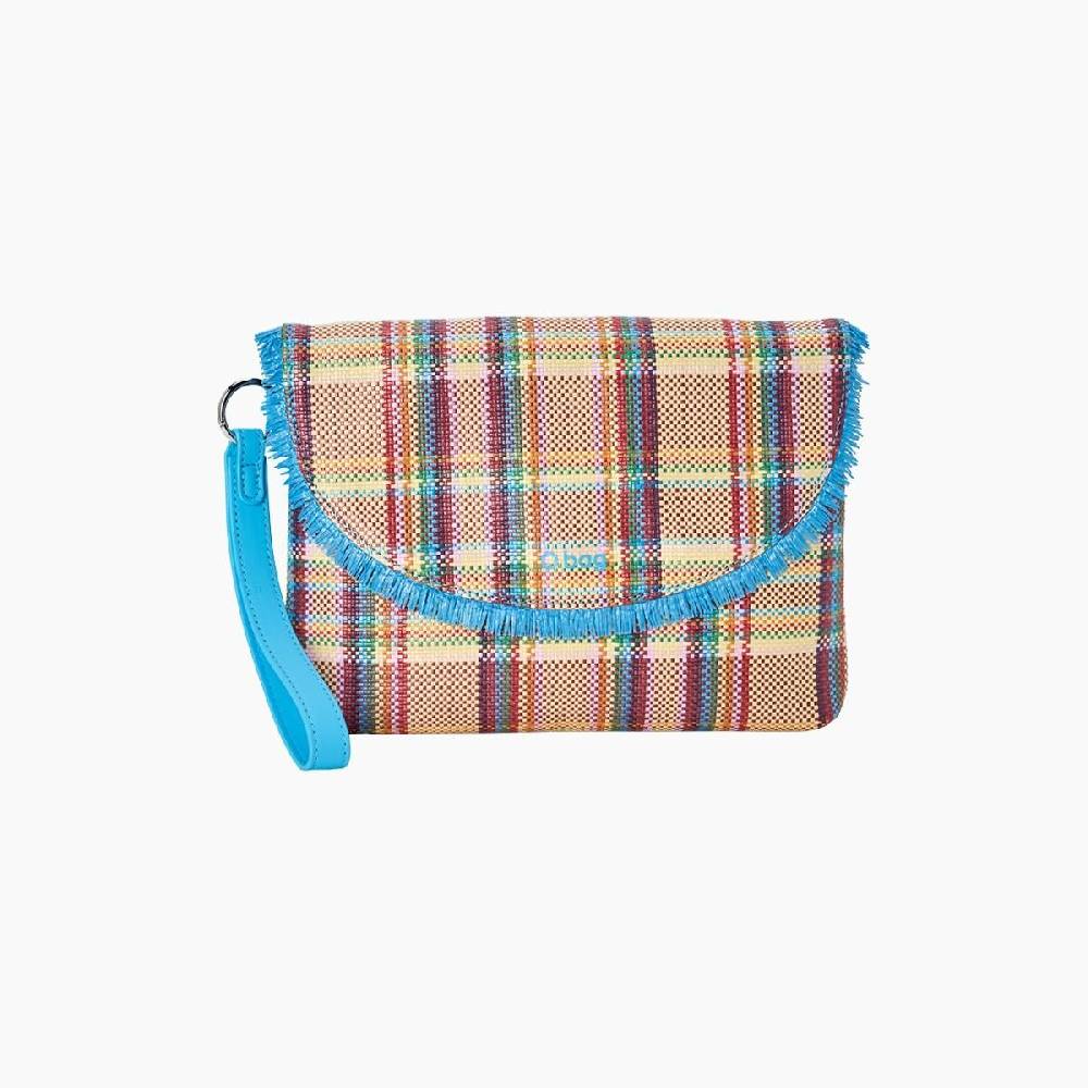 Pochette O bag santa barbara rafia check