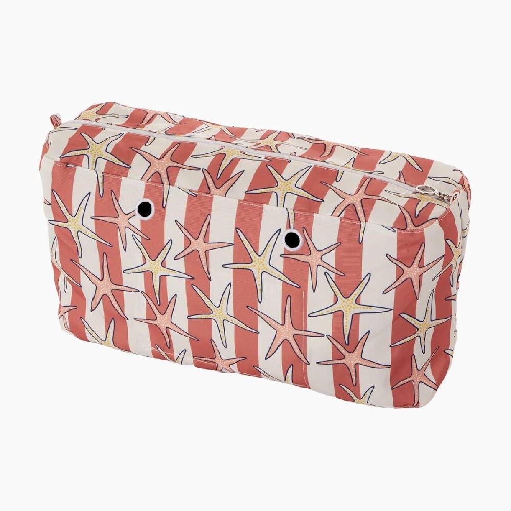 Sacca interna erika stampa riga e stella marina O bag beach