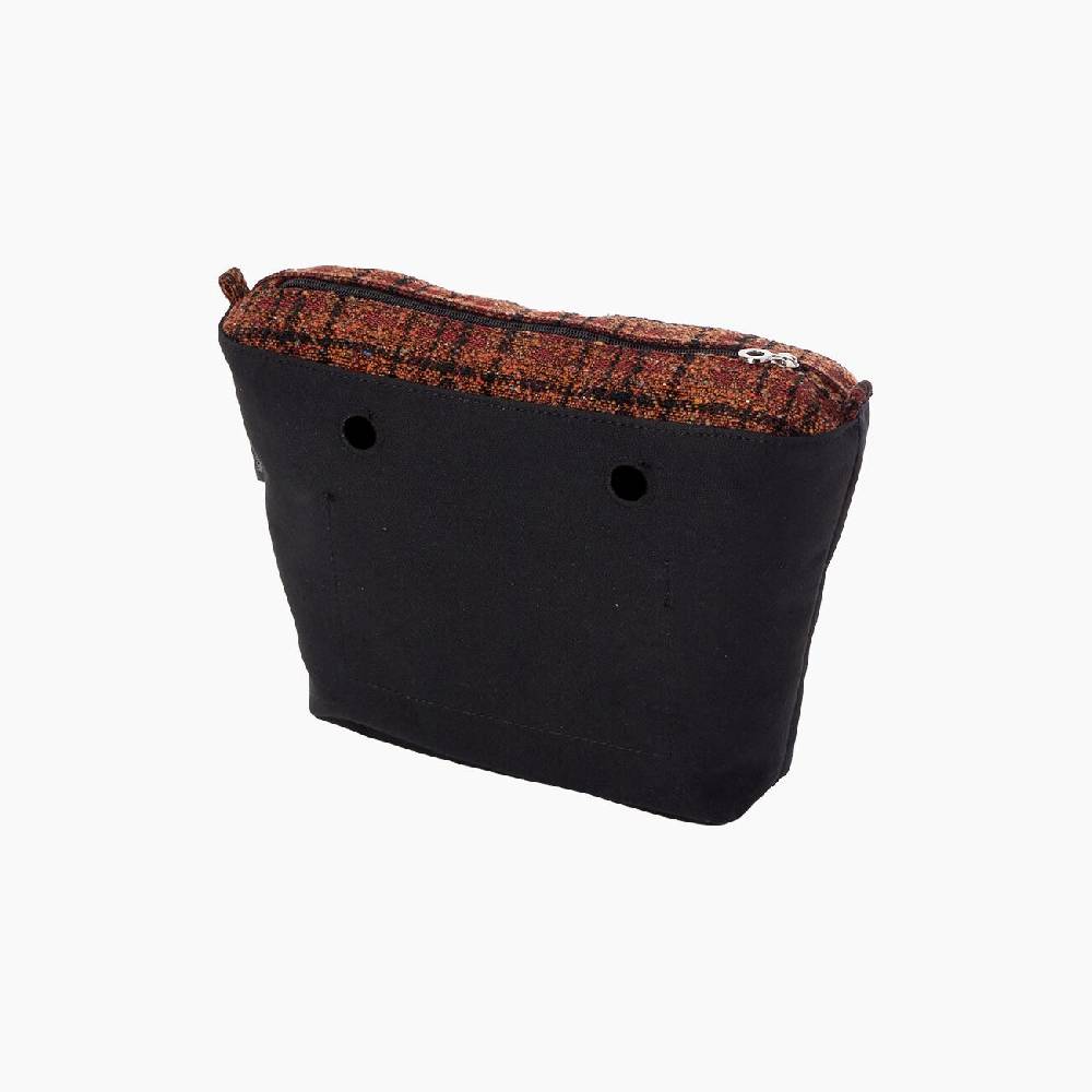 Sacca interna O bag mini tartan check amber/nero