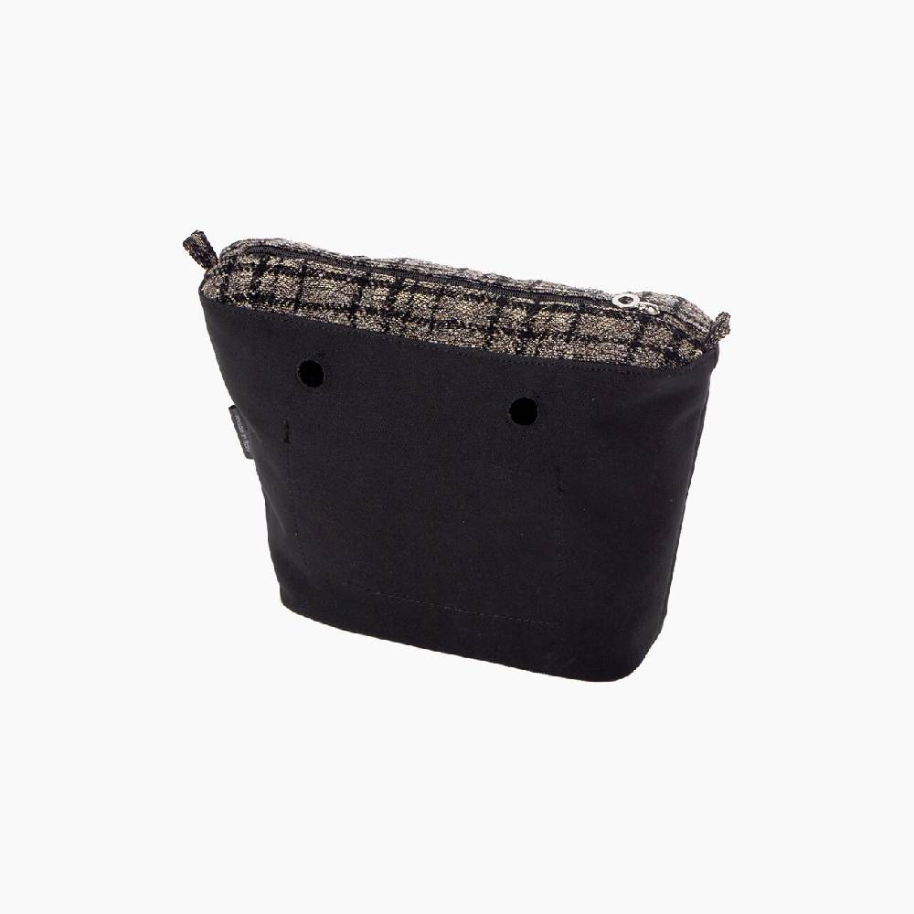 Sacca interna O bag mini tartan check nero/sabbia