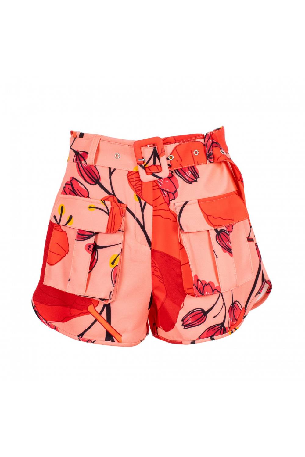 Odì Odì ERNESTINE 090S406 SHORTS FIORE ROSA/ROSSO 3471