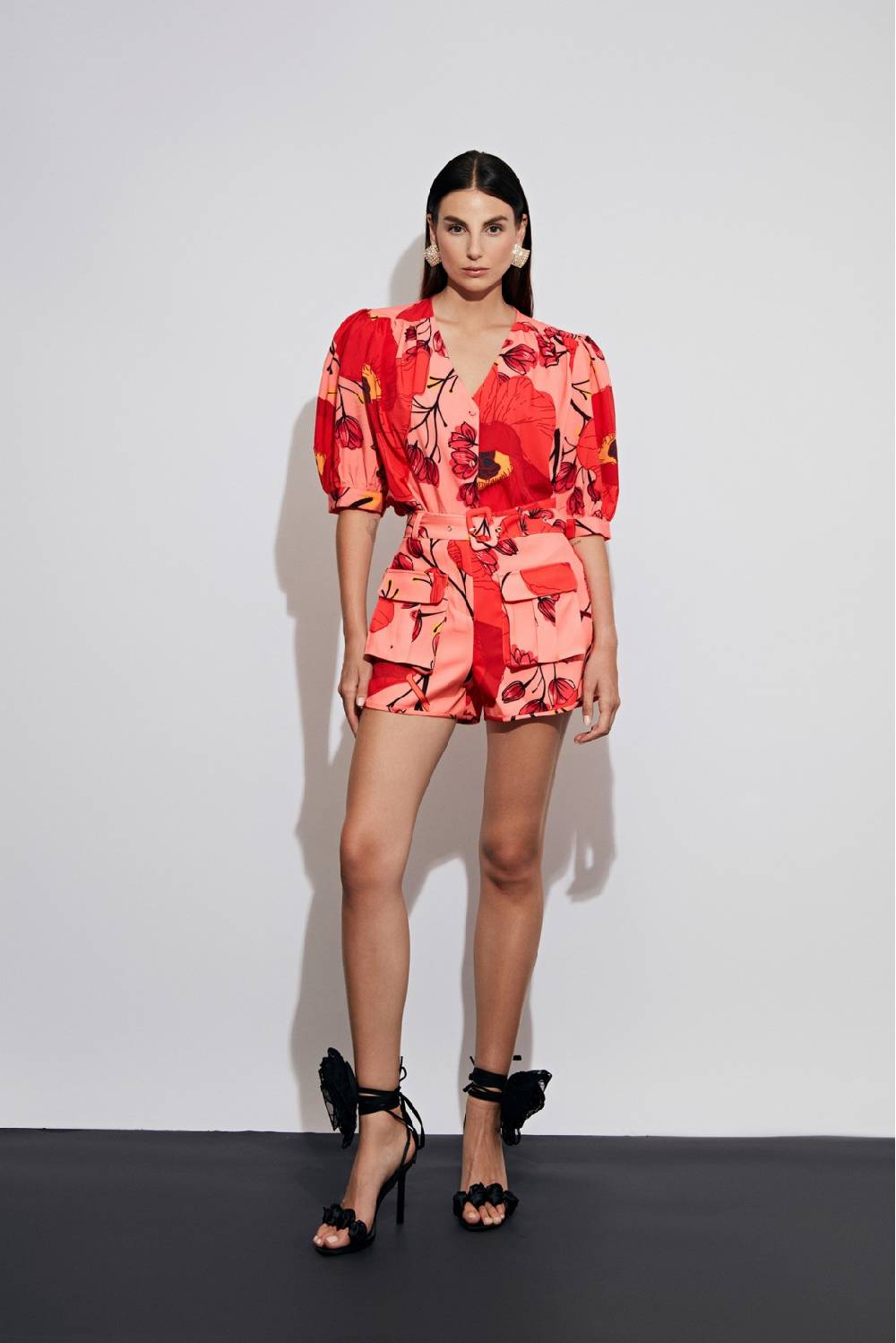 Odì Odì ERNY 250S406 CAMICIE e BLUSE FIORE ROSA/ROSSO 3471