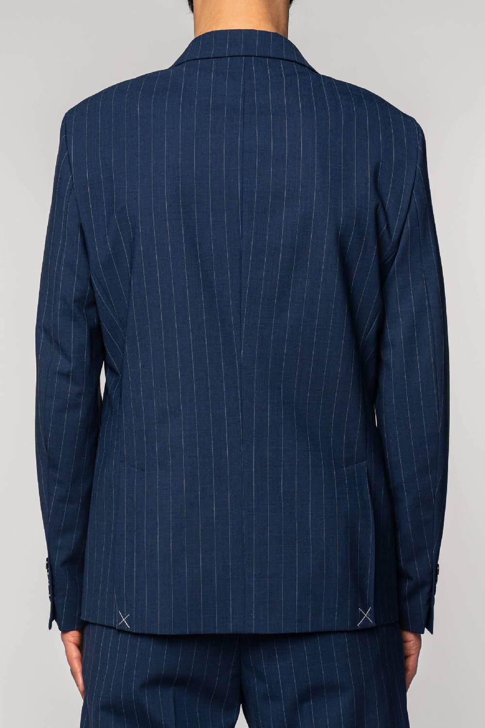 Officina 36 Abito In Tela Fresco Lana Gessata Color Denim