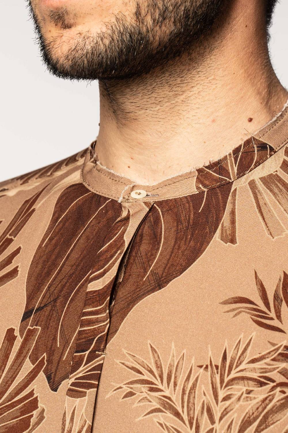 Officina 36 Caftano In Viscosa Stampata Color Bronzo