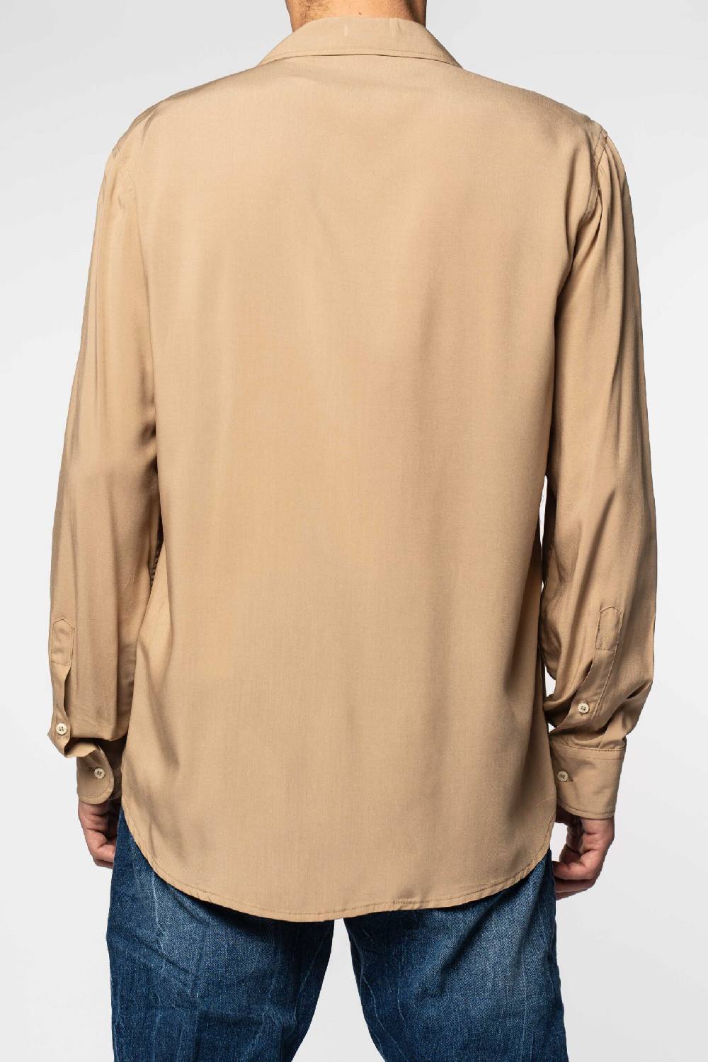 Officina 36 Camicia In Popeline Di Viscosa Color Cammello