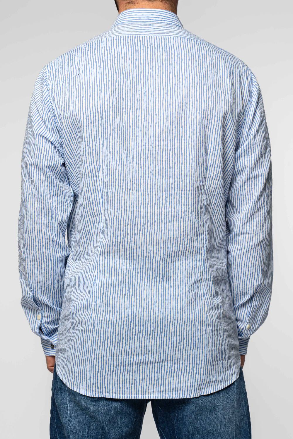 Officina 36 Camicia In Popeline Stampato Color Denim