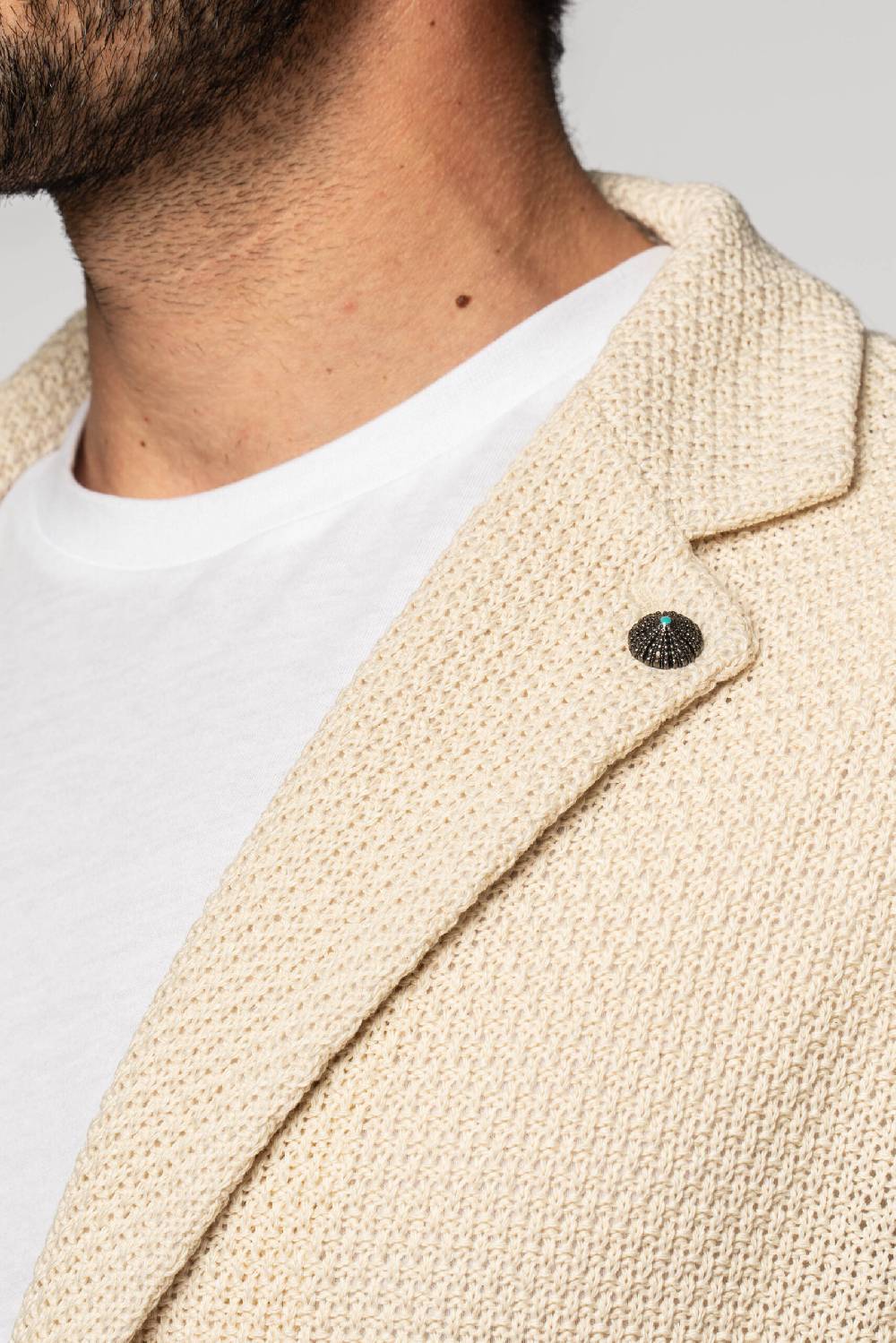 Officina 36 Giacca In Filato Misto Cotone Color Mastice