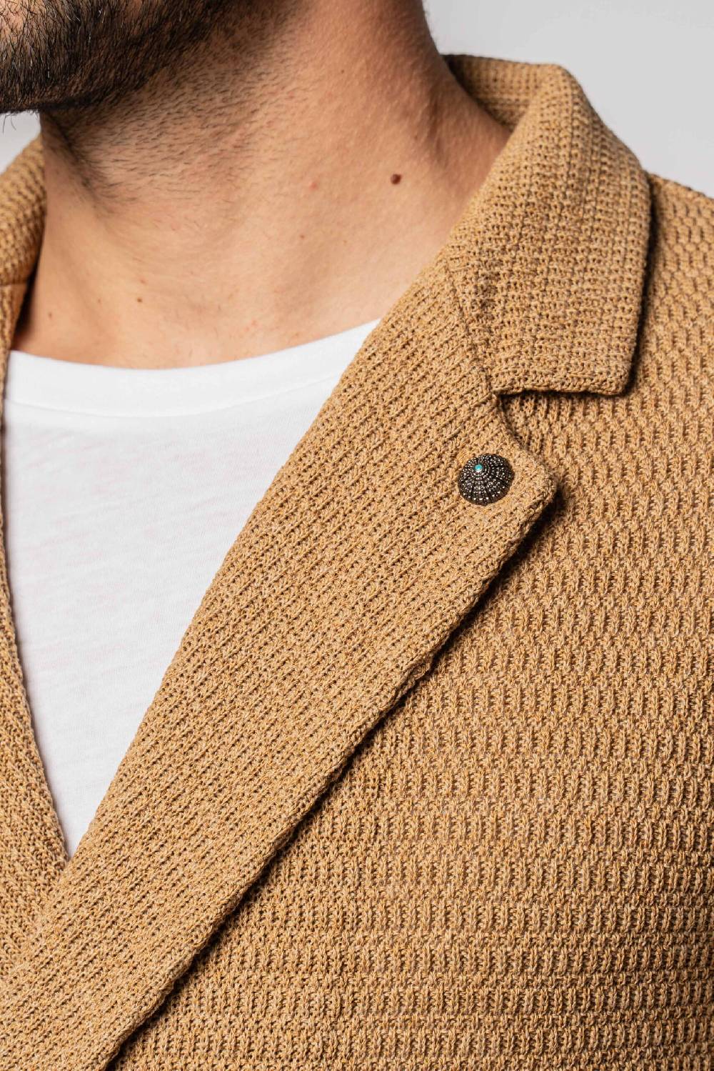 Officina 36 Giacca In Filato Misto Cotone Color Tabacco