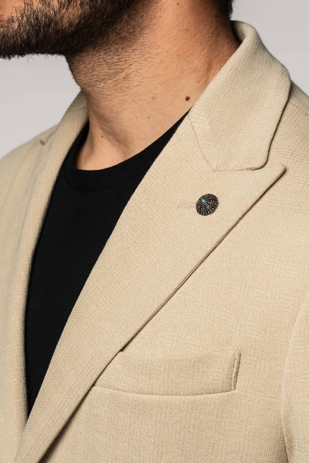 Officina 36 Giacca In Jacquard In Maglia Color Sabbia