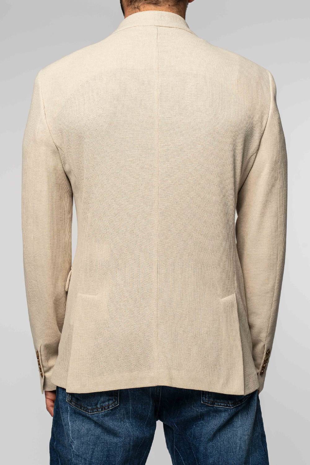 Officina 36 Giacca In Nido D’ape In Maglia Color Sabbia