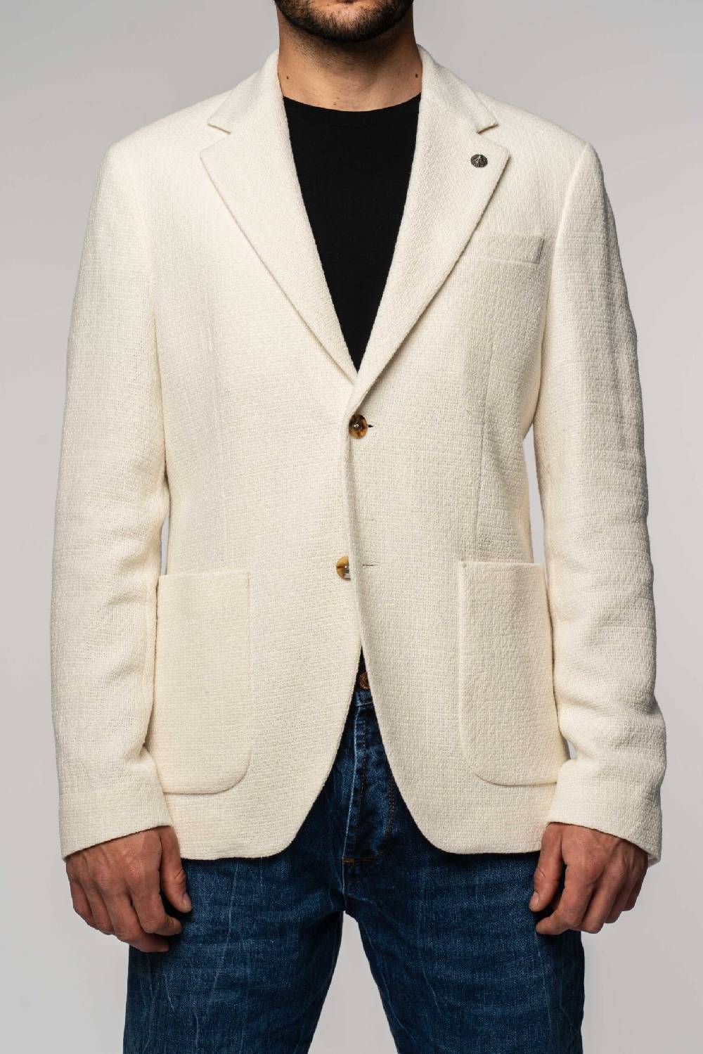 Officina 36 Giacca in tessuto armaturato color naturale