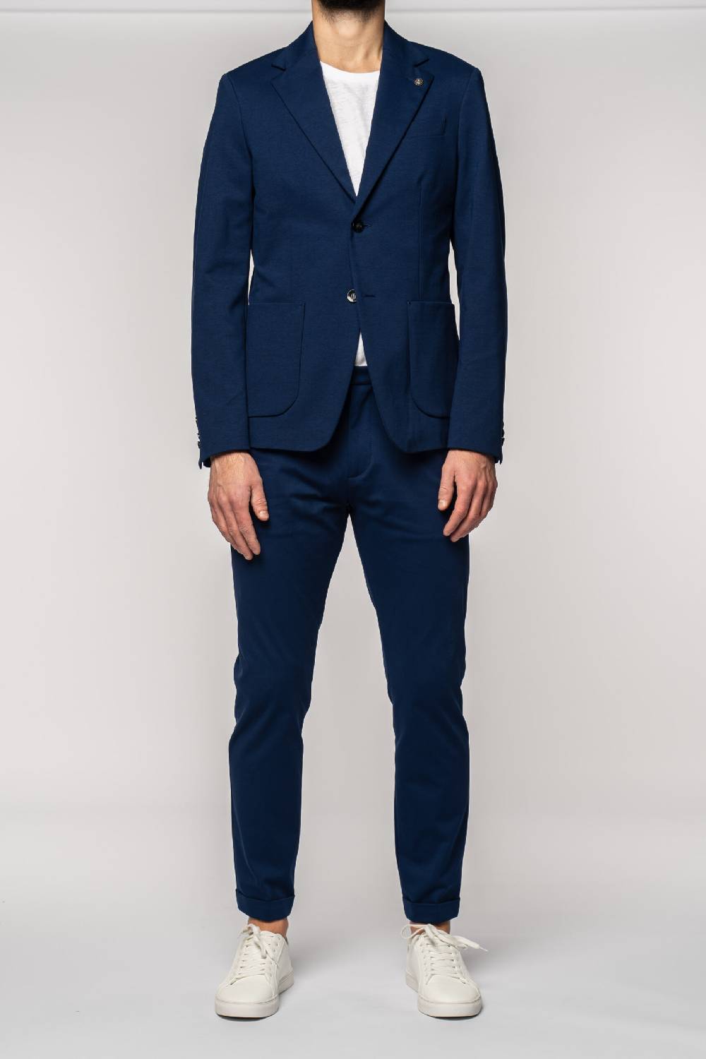 Officina 36 Giacca In Tessuto Punto Milano Color Denim