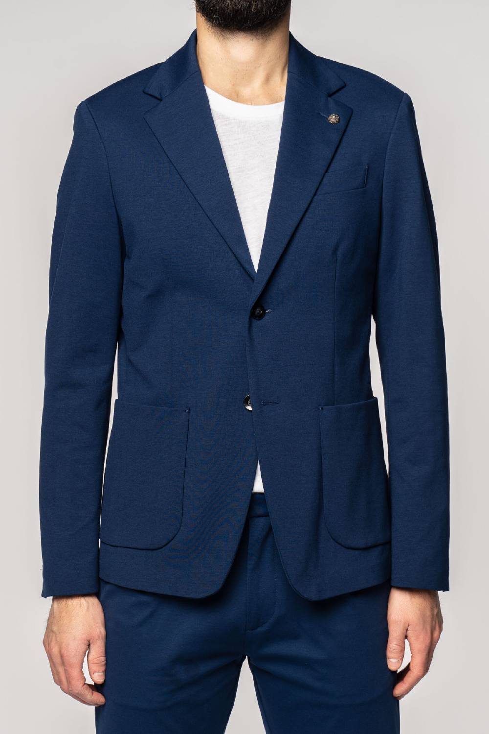 Officina 36 Giacca in tessuto punto milano color denim