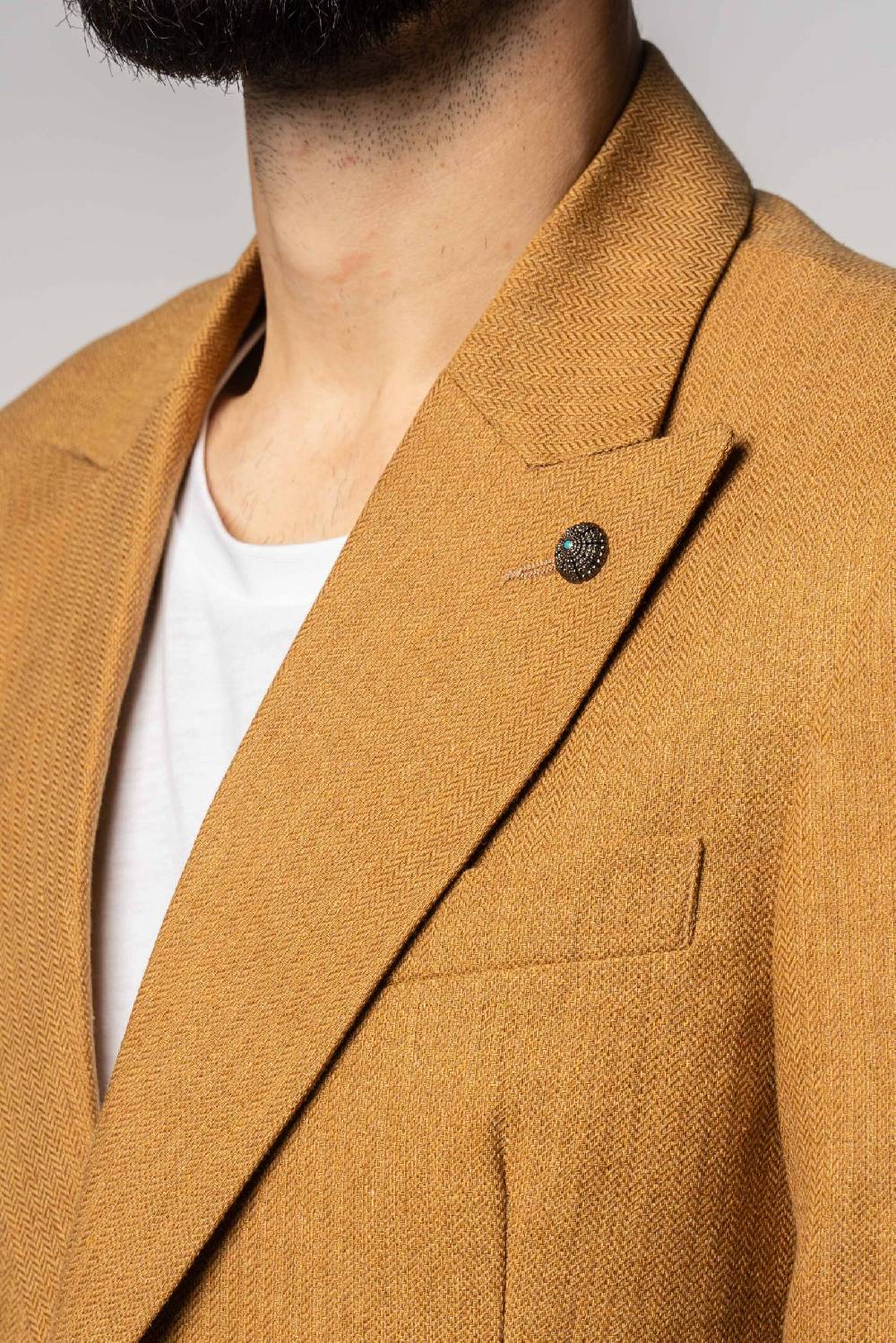 Officina 36 Giacca In Tessuto Spinato Color Biscotto