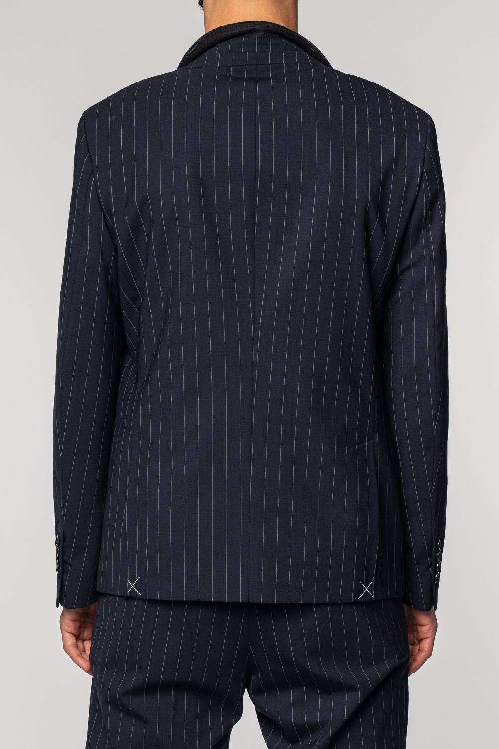 Officina 36 Abito In Tela Fresco Lana Gessata Blu