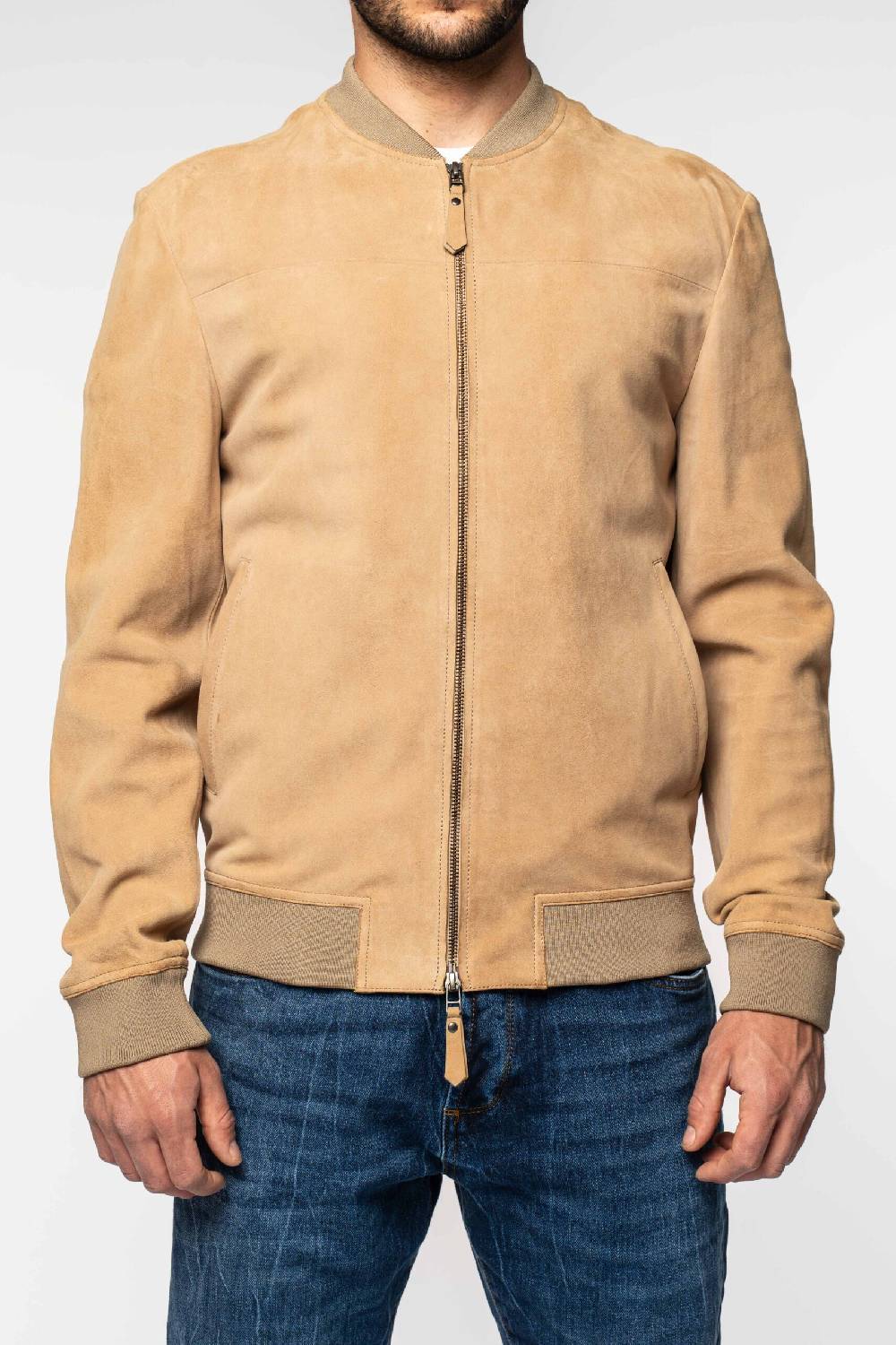 Officina 36 Bomber beige in suede