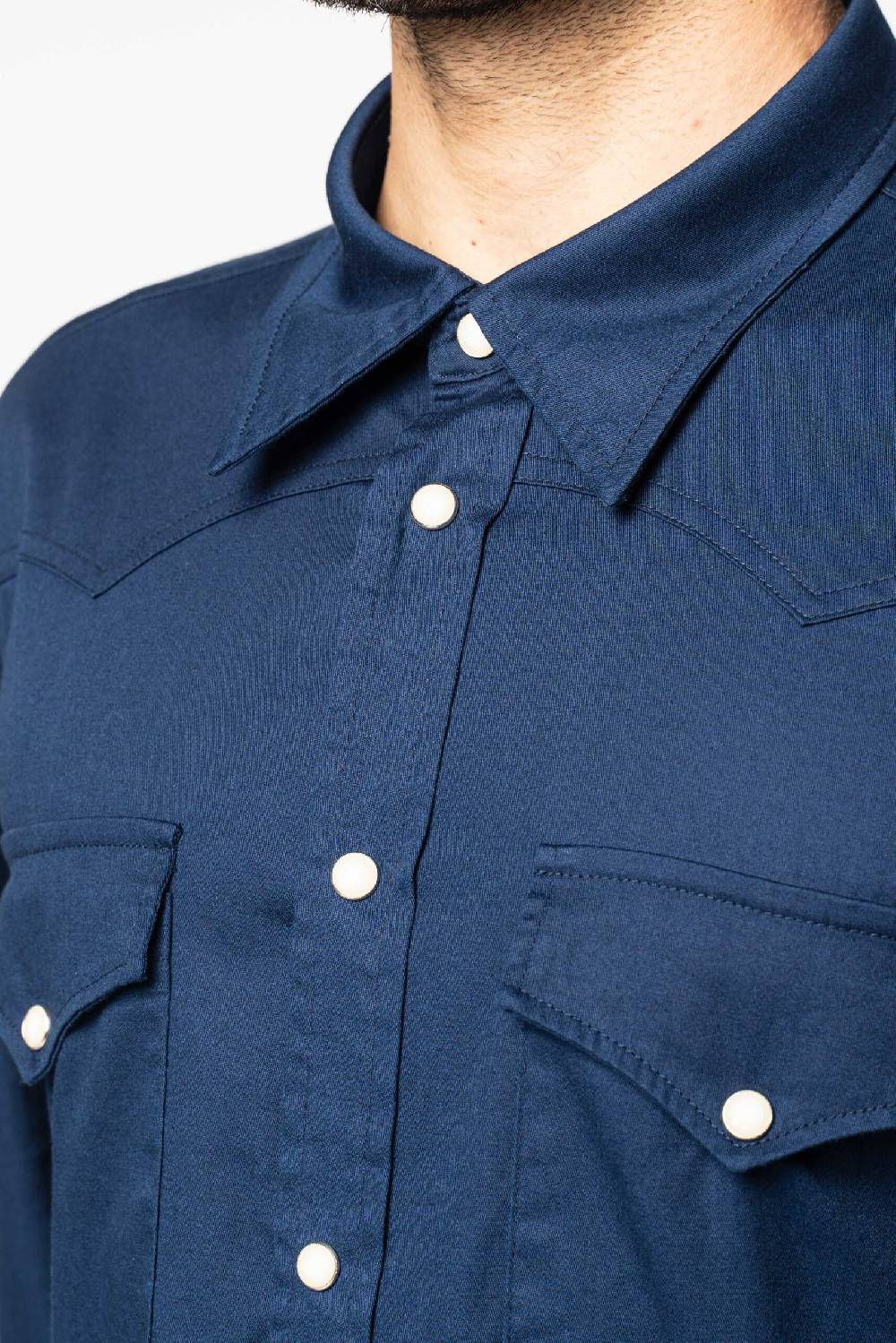 Officina 36 Camicia In Gabardina Color Denim