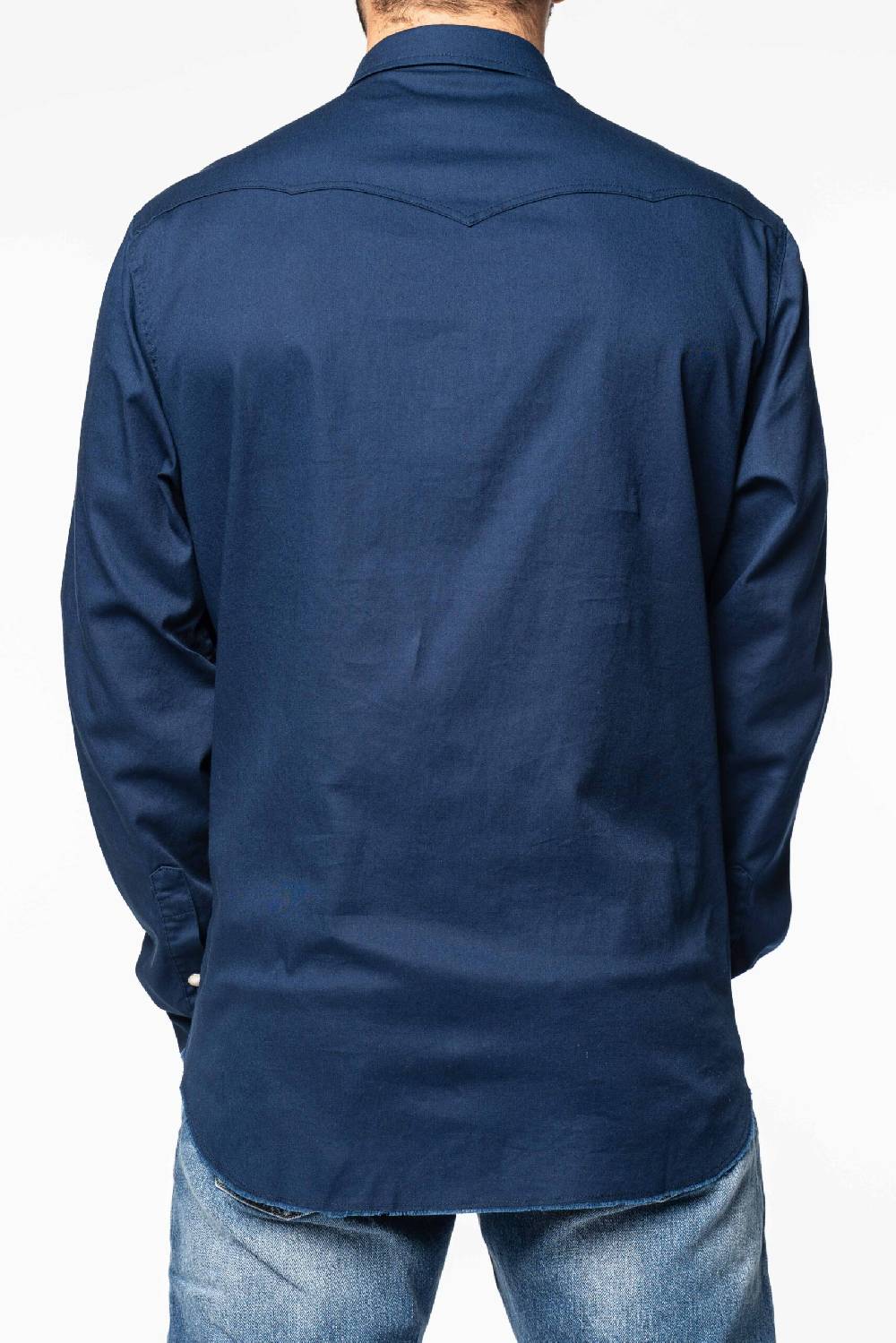 Officina 36 Camicia In Gabardina Color Denim