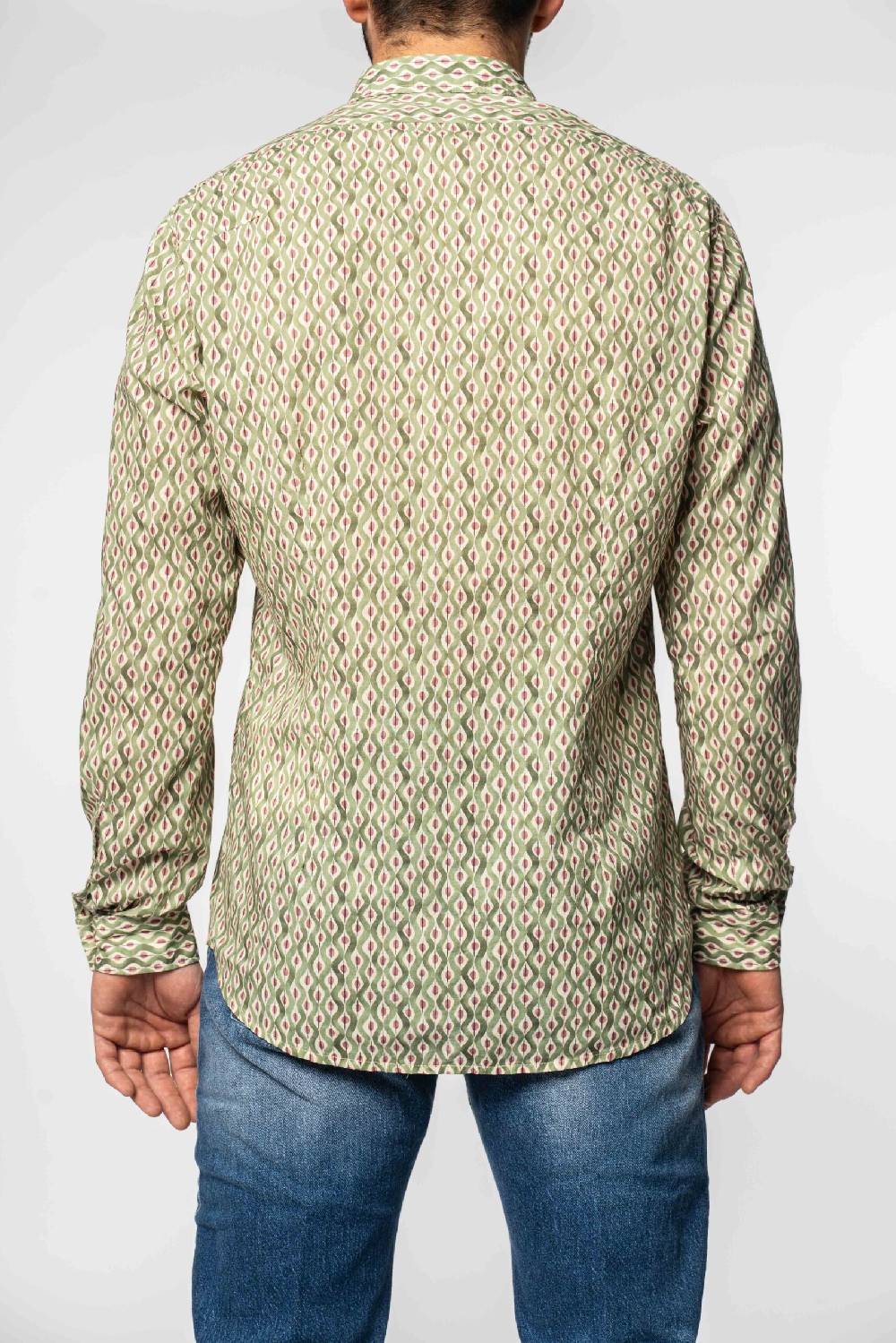 Officina 36 Camicia In Mussola Stampata Verde