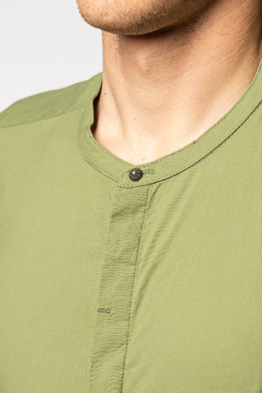 Officina 36 Camicia In Mussola Verde Salvia