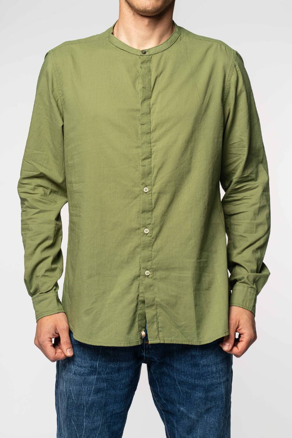 Officina 36 Camicia in mussola verde salvia