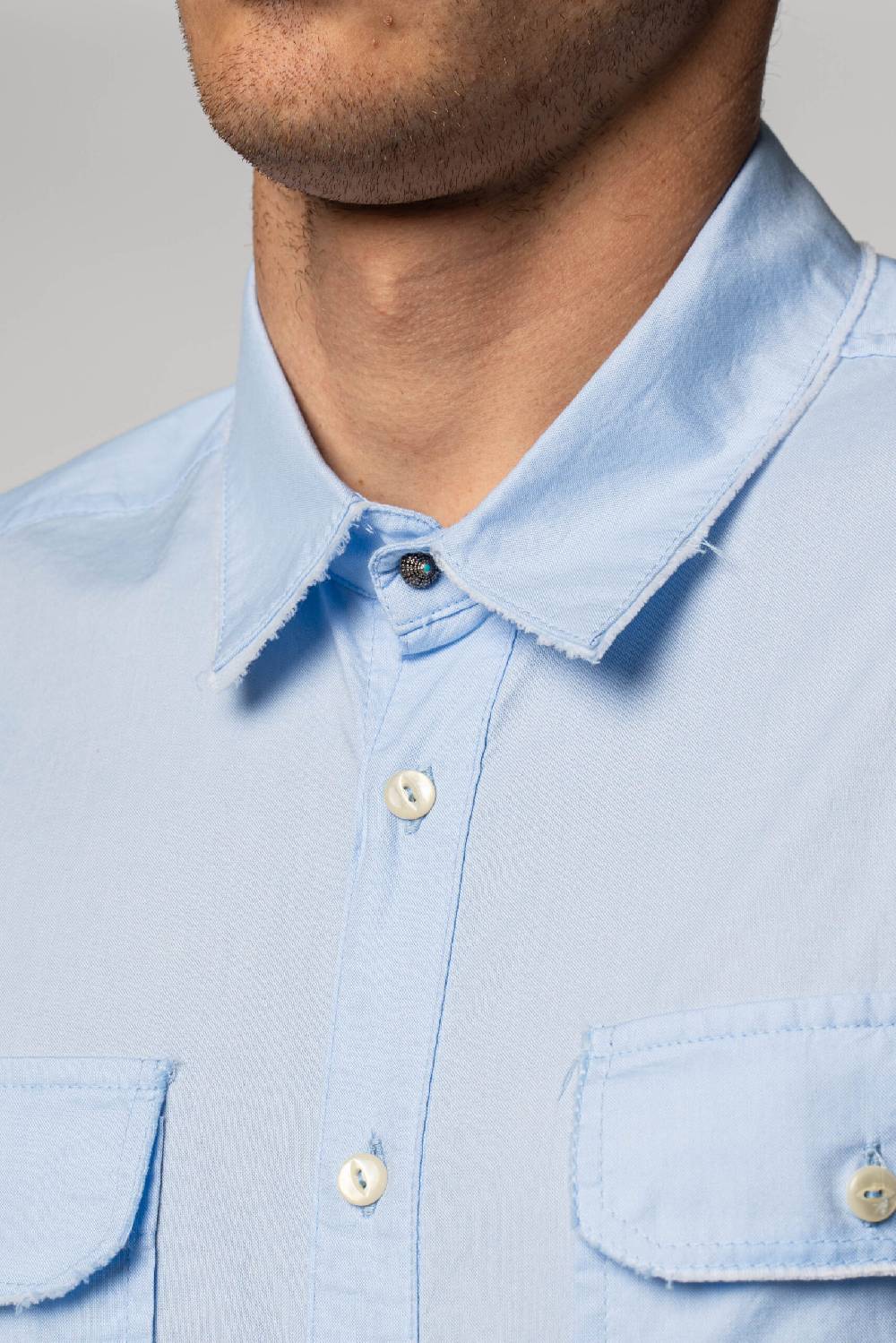 Officina 36 Camicia In Oxford Color Cielo