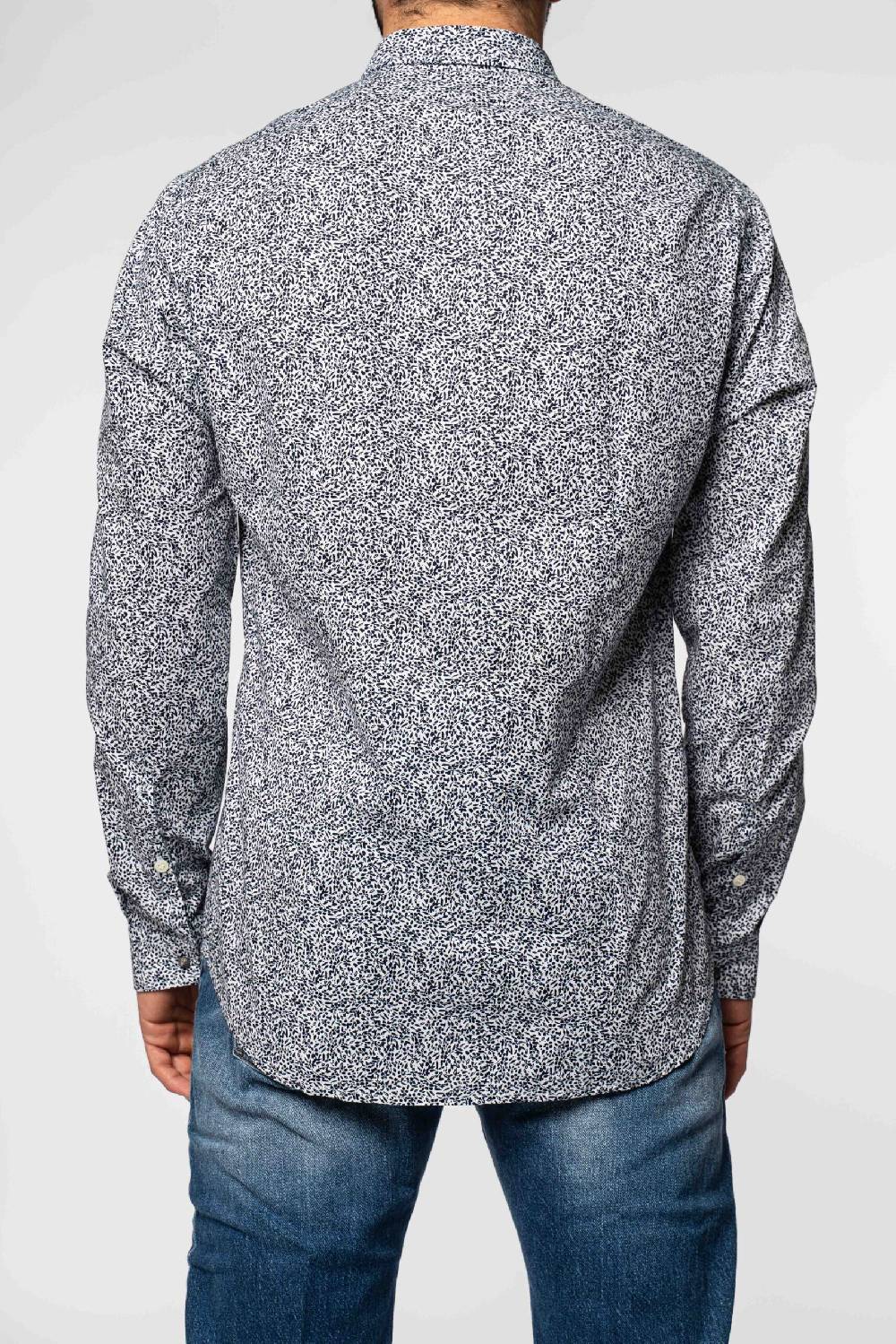 Officina 36 Camicia In Popeline Stampato Blu