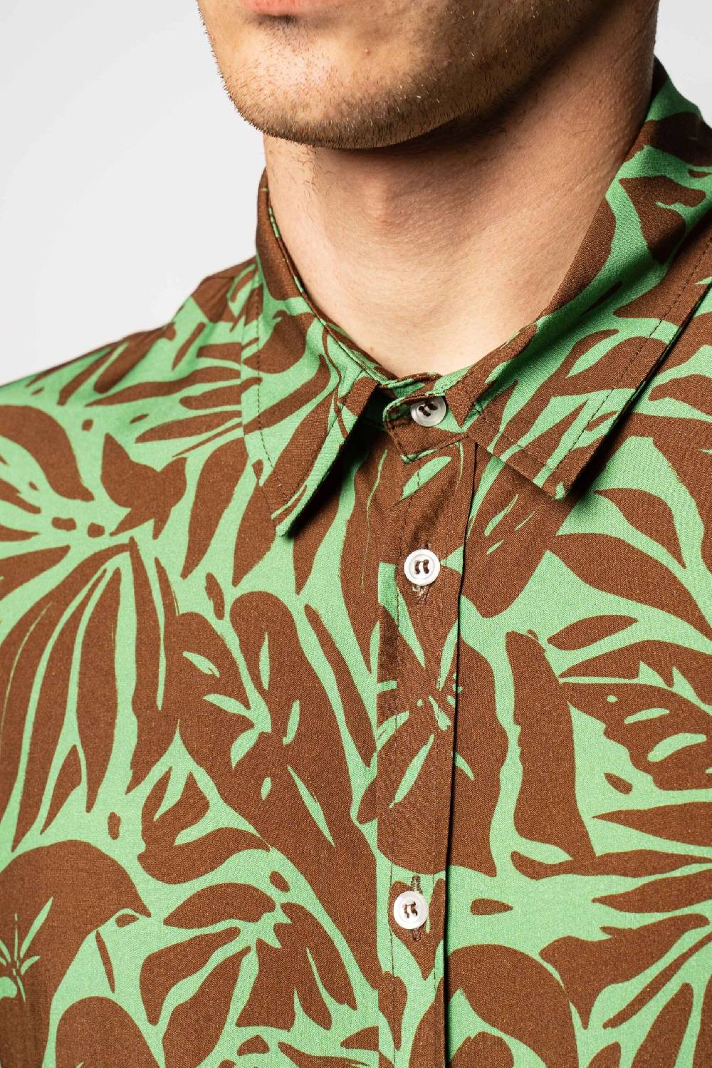 Officina 36 Camicia In Viscosa Stampata Verde
