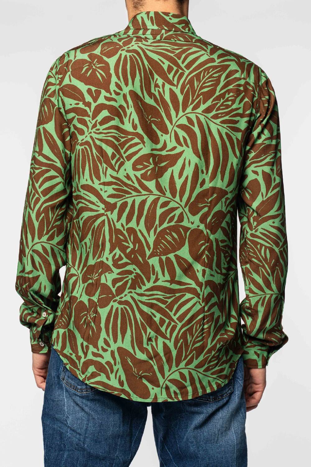 Officina 36 Camicia In Viscosa Stampata Verde