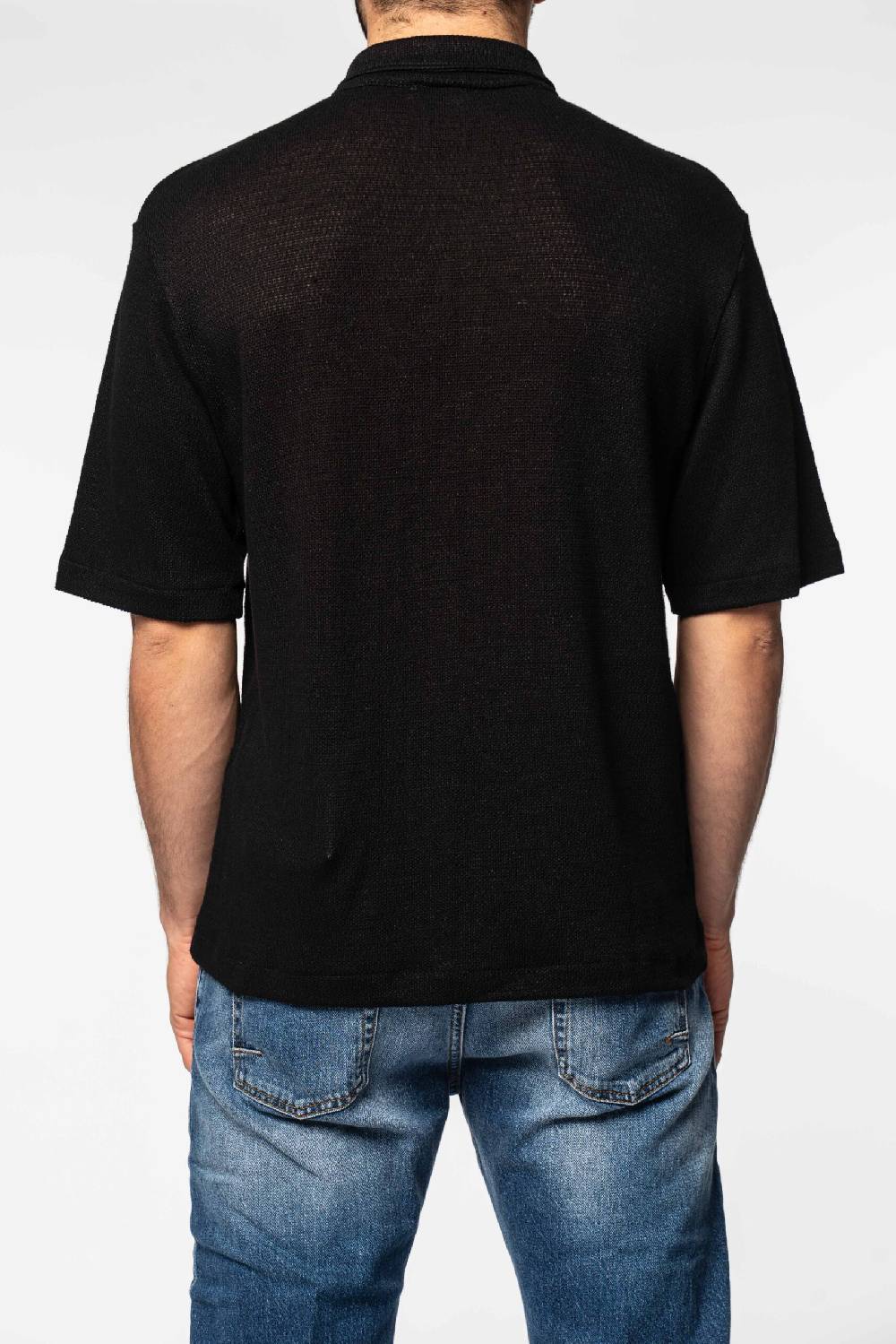 Officina 36 Camicia Nera In Jersey