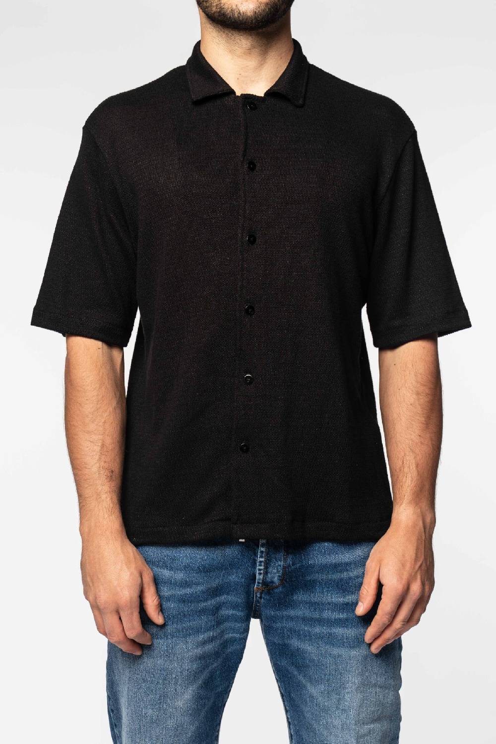 Officina 36 Camicia nera in jersey