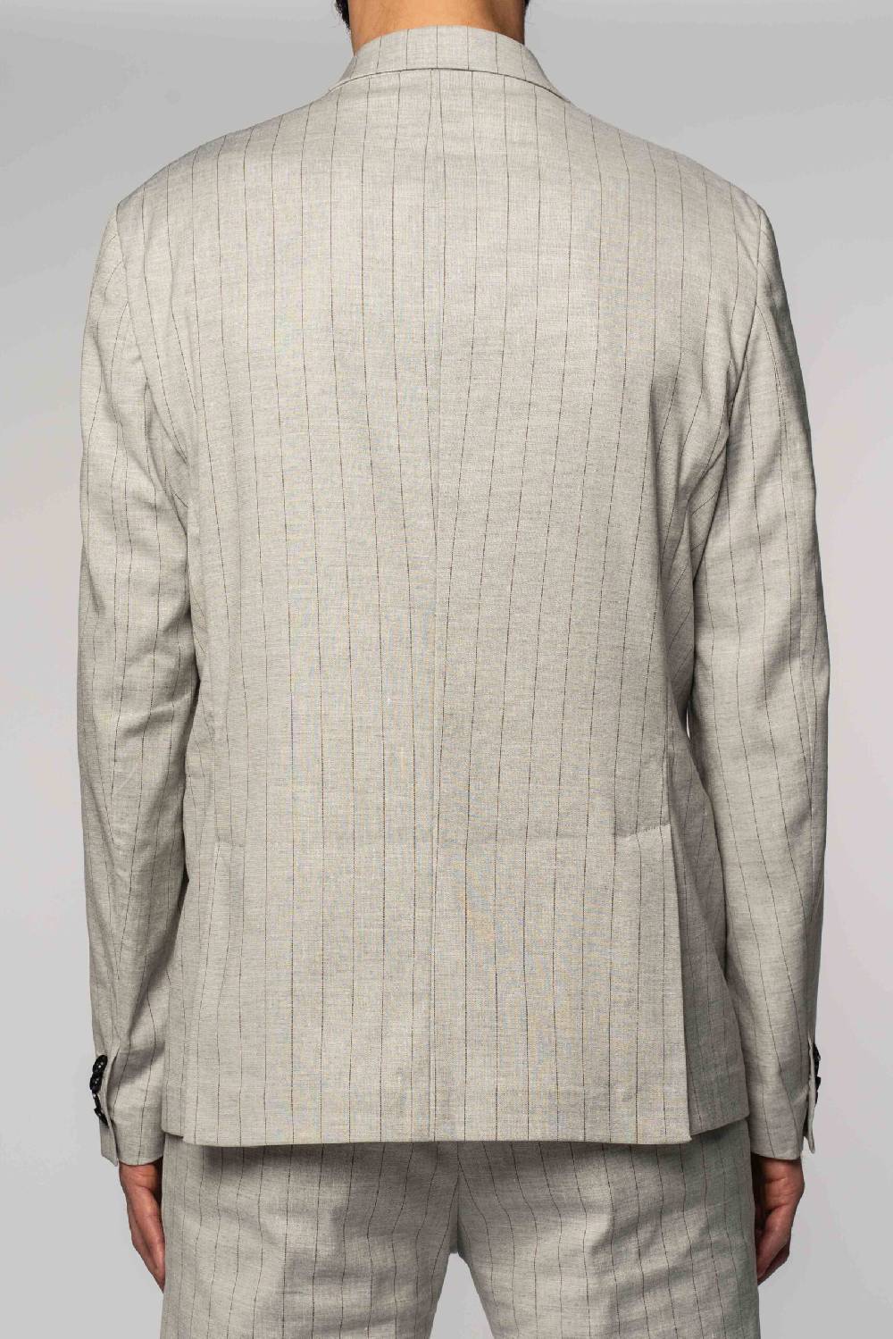 Officina 36 Giacca Grigia In Tela Gessata