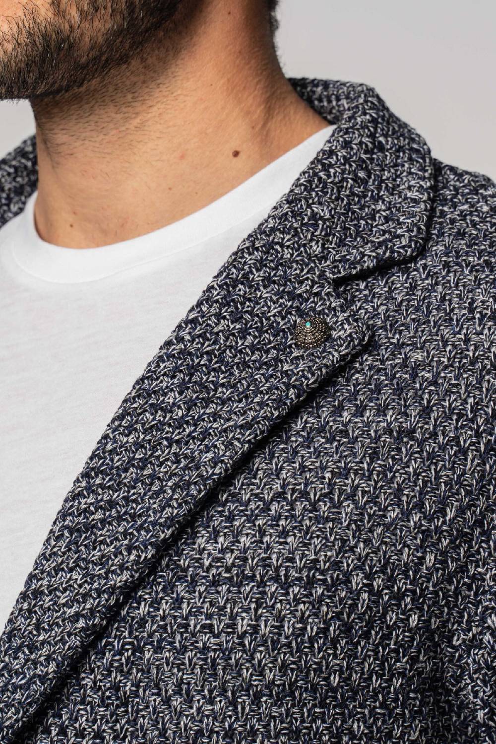 Officina 36 Giacca In Filato Misto Cotone Blu