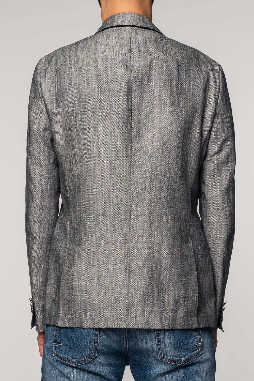 Officina 36 Giacca In Tessuto Gessato Blu