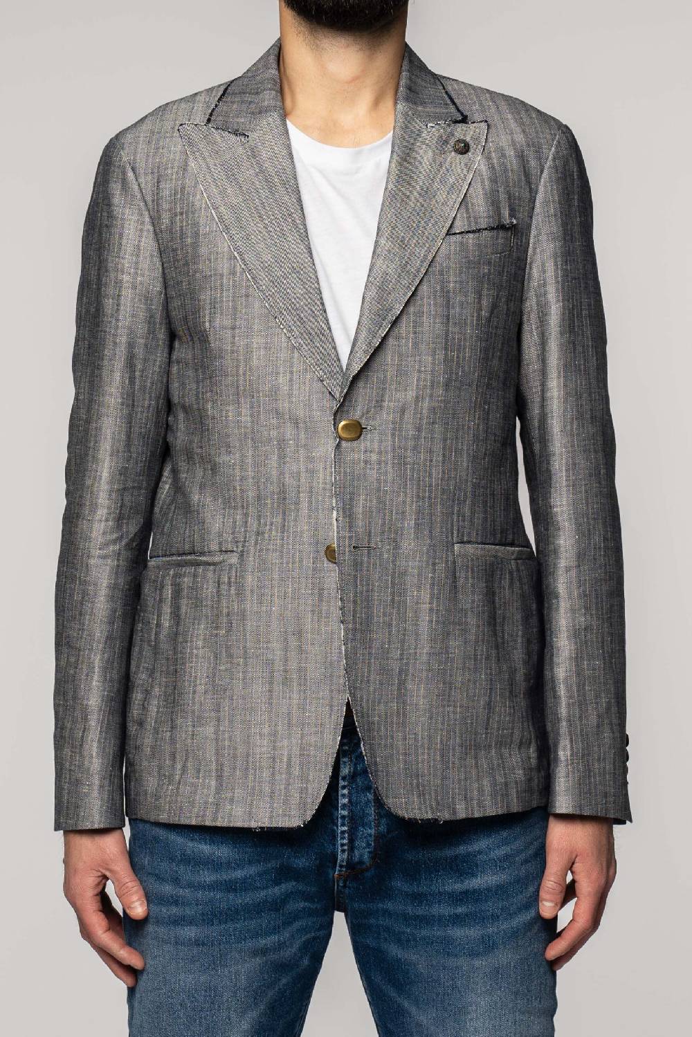 Officina 36 Giacca in tessuto gessato blu