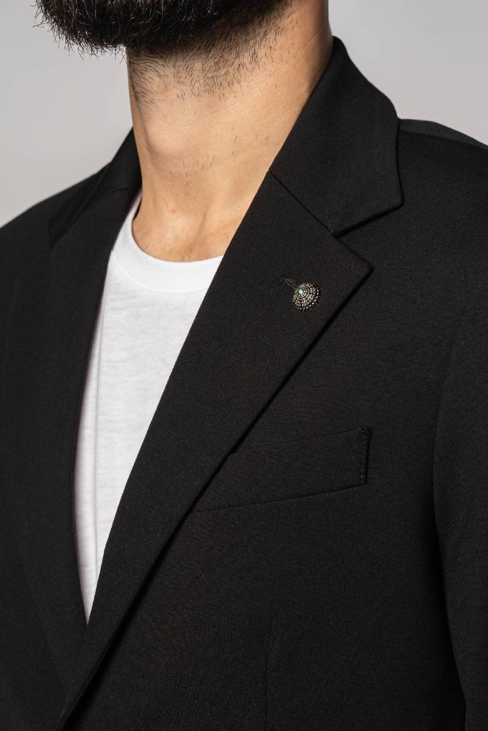 Officina 36 Giacca Nera In Tessuto Punto Milano