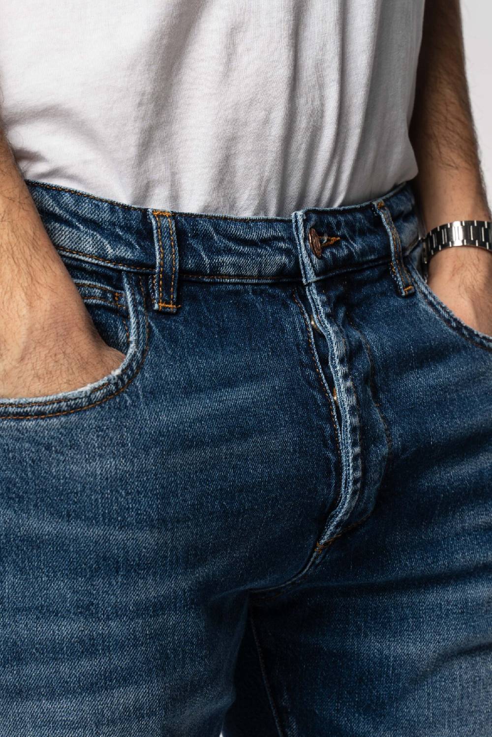 Officina 36 Jeans In Denim Blu Con Lavaggio Chiaro