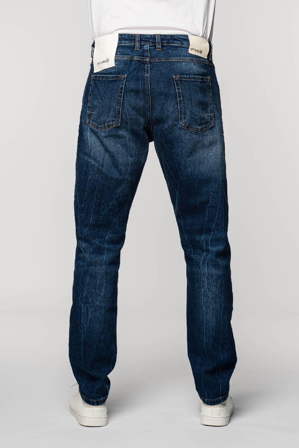 Officina 36 Jeans In Denim Blu Con Lavaggio Medio