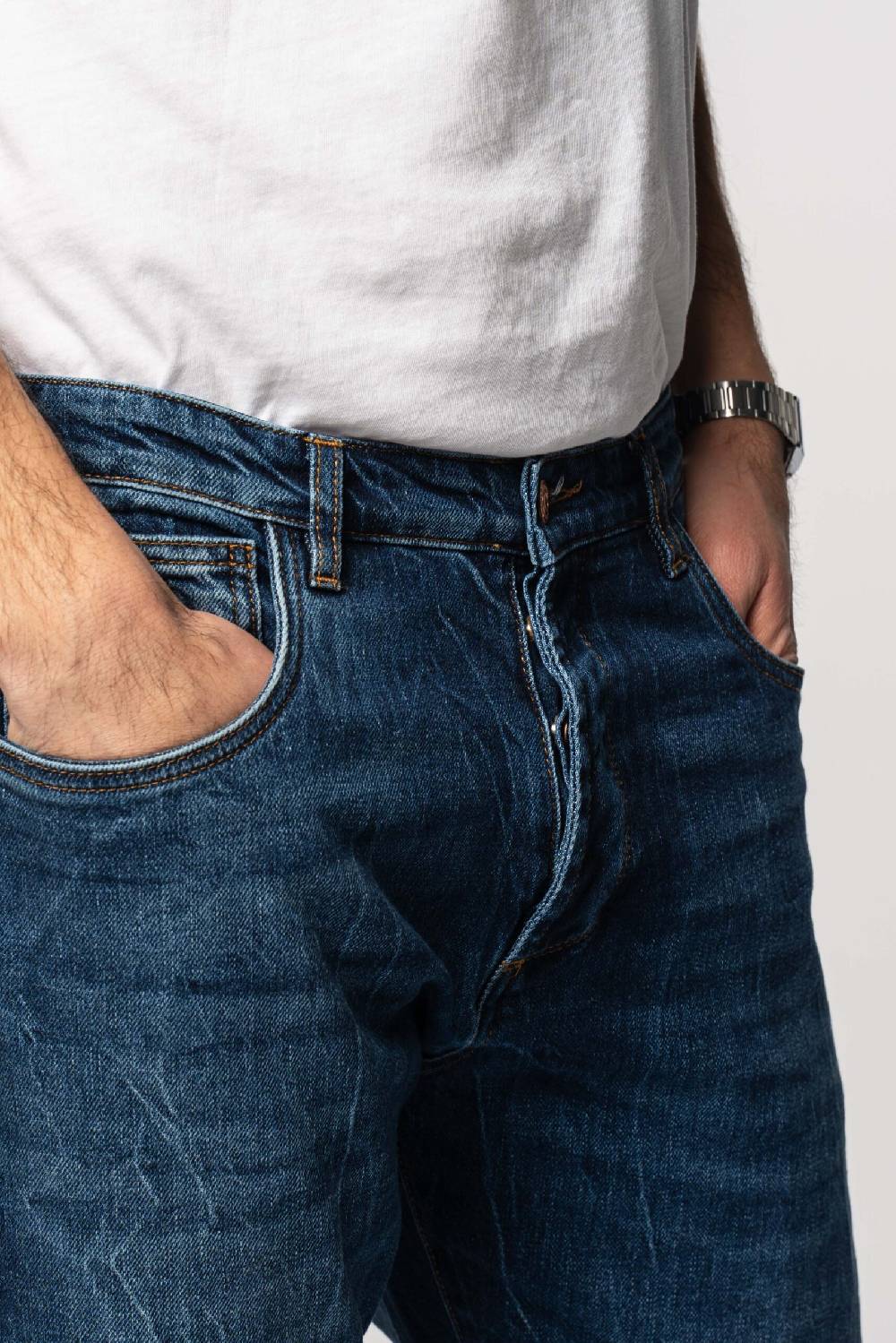 Officina 36 Jeans In Denim Blu Con Lavaggio Medio