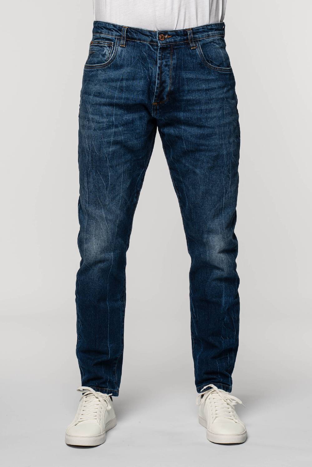 Officina 36 Jeans in denim blu con lavaggio medio