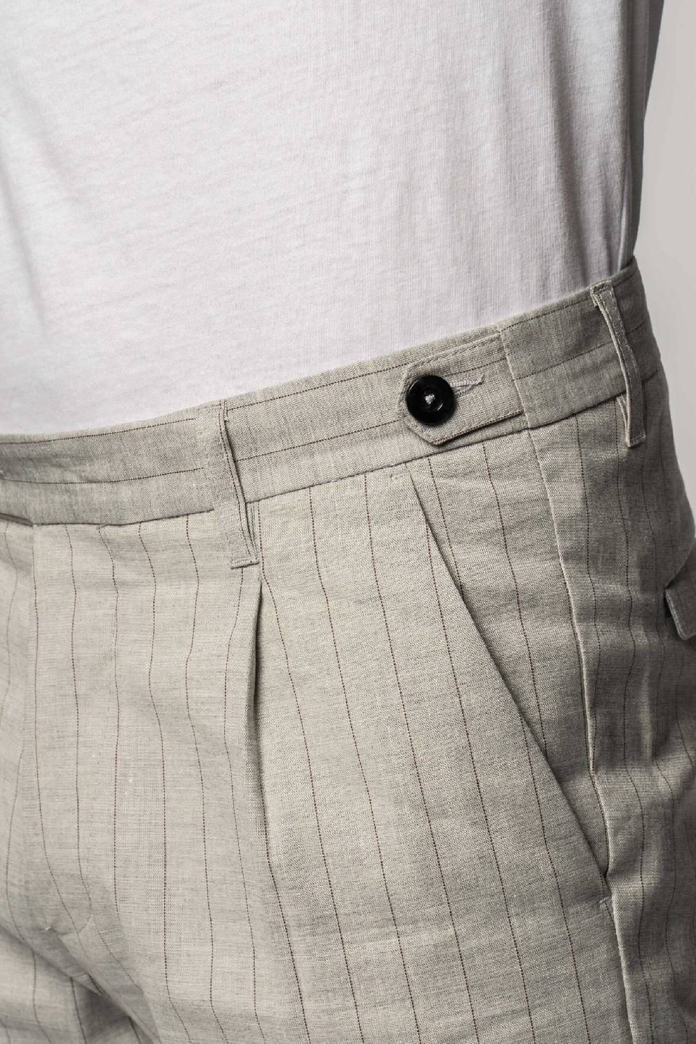 Officina 36 Pantaloni In Tela Gessata Grigia